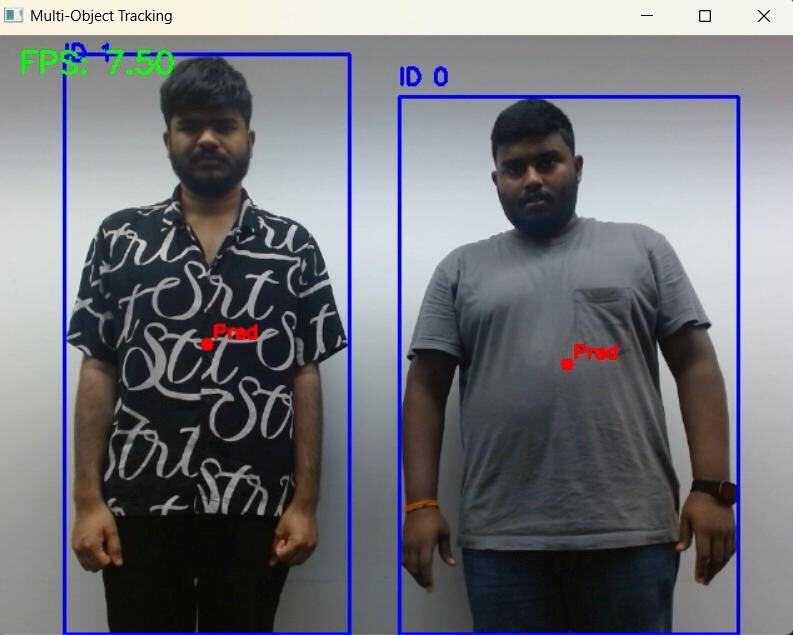 Multi-object tracker output with two tracked persons